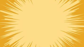 blank yellow exploding comic background with color burst frame vector