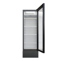 Front View Medium Size Open Door Showcase 3D Render Illustration png