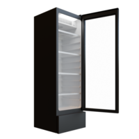 Side View Medium Size Open Door Showcase 3D Render Illustration png