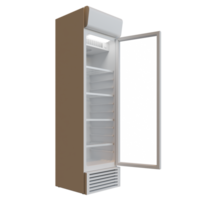 Side View Large Size Open Door Showcase 3D Render Illustration png