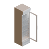 Isometric View Large Size Open Door Showcase 3D Render Illustration png