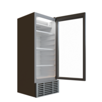 Side View Small Size Open Door Showcase 3D Render Illustration png