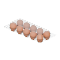 Egg Plastic Packaging Isometric View 3D Render Illustration png