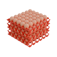 Egg Plastic Tray Top Side View 3D Render Illustration png