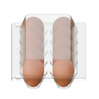 Egg Plastic Packaging Top Side View 3D Render Illustration png
