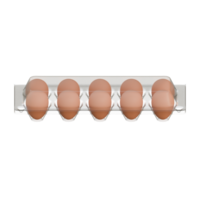Egg Plastic Packaging Top Front View 3D Render Illustration png