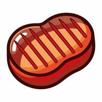 A hamburger with a grill on it vector