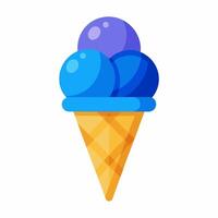 A delightful scoop of ice cream in a crispy cone vector
