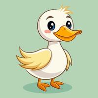 Cartoon duck with big eyes and a big beak vector