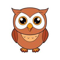 An owl with big eyes and a white background vector