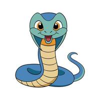 A cartoon snake with a blue and orange color scheme vector