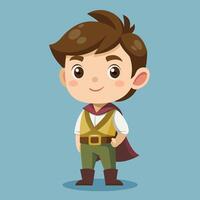 Charming Cartoon Prince. A Fairytale Child Illustration vector