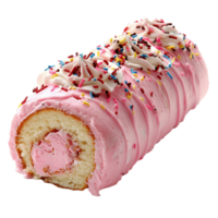 Pink Sprinkle Cake Roll Recipe on transparent background png