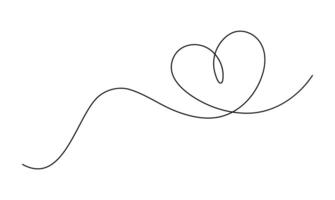 Heart sketch in one continuous line vector
