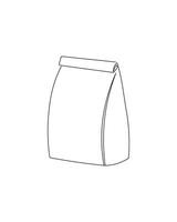 Handless carrier bag in continuous line art drawing style. Shopping bag minimalist black linear sketch vector