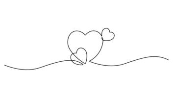 Heart Continuous line art drawing illustration. Abstract love symbol drawing in isolated white background. vector
