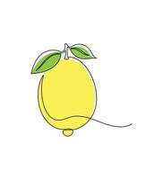 Lemon continuous one line drawing. vector