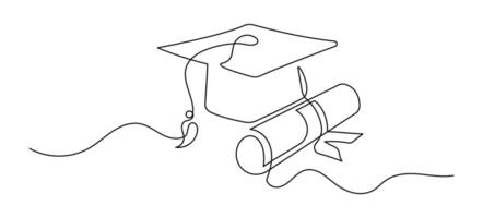 One continuous line drawing of a toga hat isolated on a white background vector