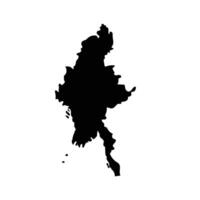 Myanmar Map silhouette illustration isolated on white background vector