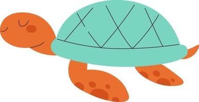 Smiling Turtle with Patterned Shell vector