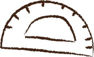 Sketchy Protractor Drawing vector