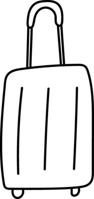 Rolling Suitcase Line Art