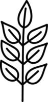 Branch with Leaves Outline Symbol vector