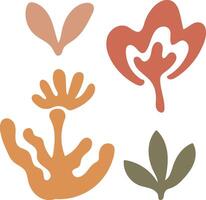 Abstract Botanical Shapes Design vector