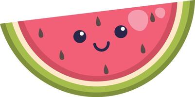 Smiling Watermelon Slice Character vector