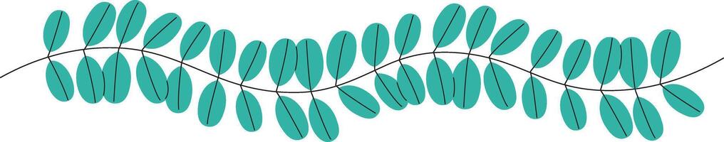 Leaf Branch Line Border vector