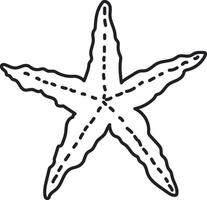 Simple Starfish Line Art Element vector
