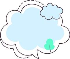Speech Bubble with Cloud Elements Frame vector