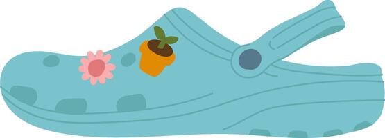 Foam Clog Shoe With Elements vector