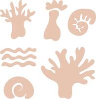 Abstract Coral and Wave Shapes vector