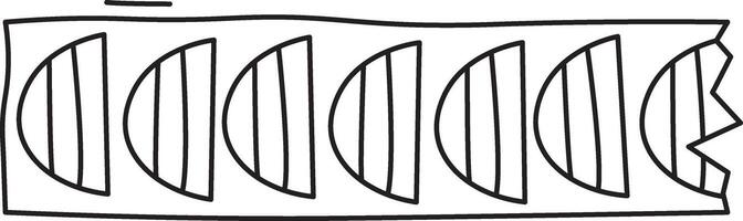 Geometric Pattern with Semi-Circles Washi Tape Doodle vector