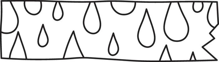 Raindrop Pattern Washi Tape Abstract Doodle vector