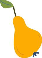 Minimalist Pear with Leaf vector