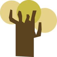 Abstract Tree with Round Foliage Paper Cut vector