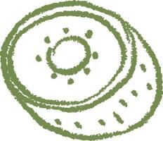 Hand-Drawn Kiwi Slice Sketch vector