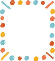 Crayon Childish Rectangle Frame Design vector