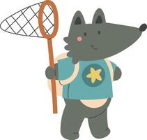 Wolf Scout with Net vector
