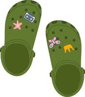 Foam Clog Pair of Shoes With Stickers vector