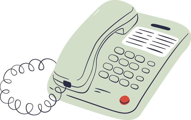 Retro Phone Handset Drawing Design Element