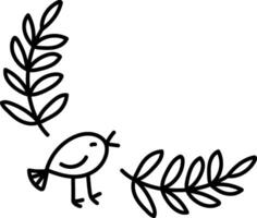 Simple Bird Corner Frame Design vector