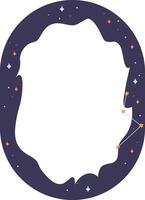 Starry Oval Frame with Constellation vector
