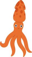 Cute Squid with a Happy Face vector