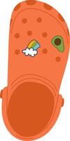 Orange Foam Clog Shoe Design vector