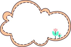 Cloud Frame with Flowers vector