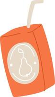 Pear Juice Box with Straw vector