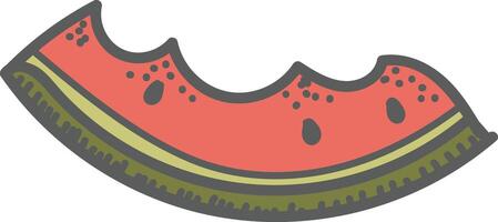 Watermelon Slice with Bite Marks vector